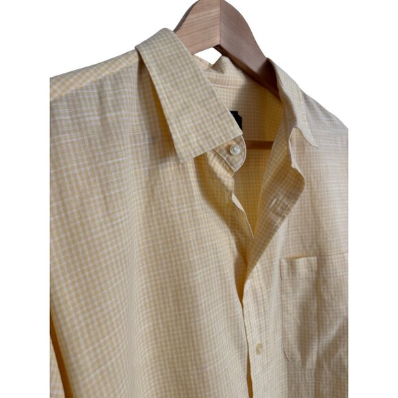 Vineyard Vines Greenwich Shirt Size Large Yellow Check Button Up Cotton Long Sle - Picture 6 of 8
